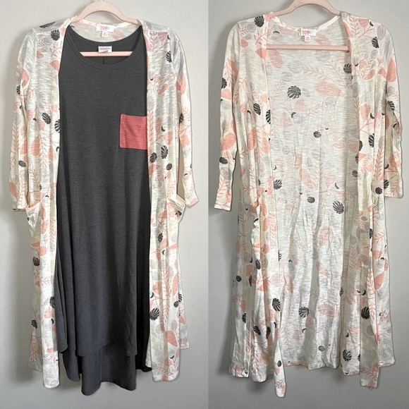 Soft Floral Lularoe Sarah Long Cardigan - Picture 1 of 10